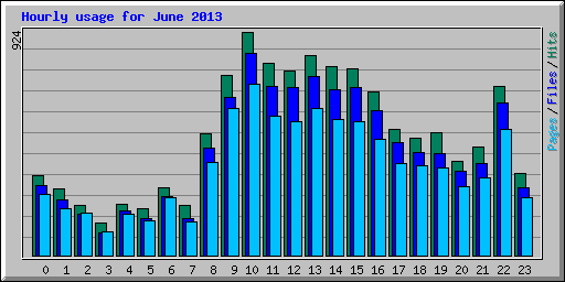 Hourly usage for June 2013