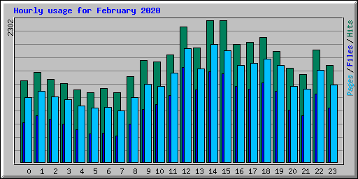 Hourly usage for February 2020